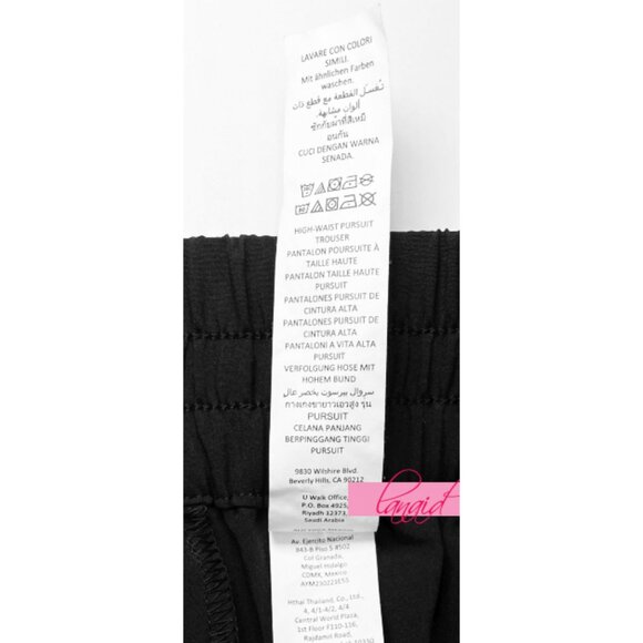 Alo High-Waist Pursuit Trousers Black Wide Leg Hi-Rise Waisted Slacks Pants L - Picture 16 of 16